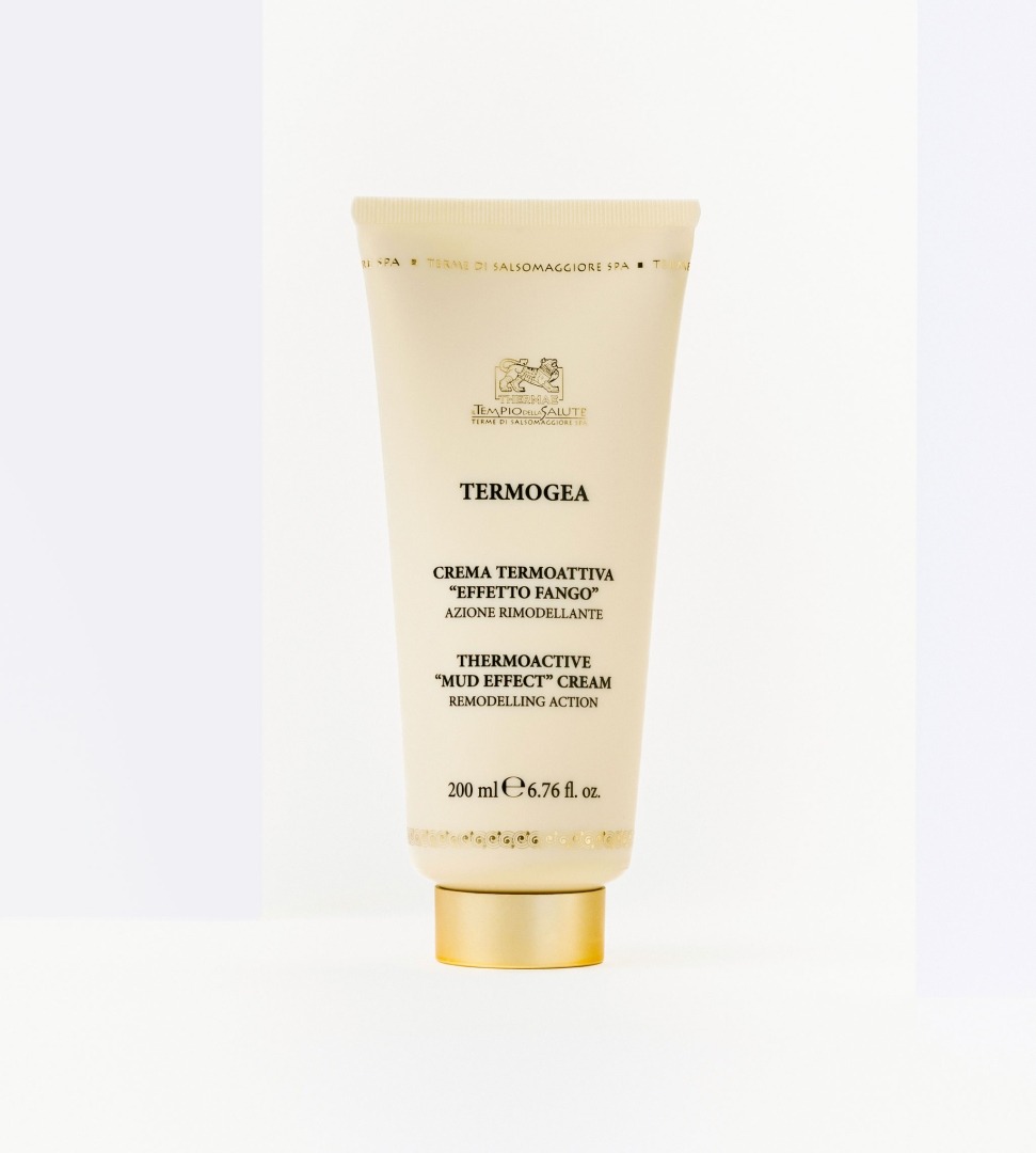 Thermo-active draining leg cream with mud effect